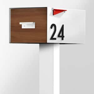 Large Malone Malone Post Mounted Mailbox with Sublimated Wood Door