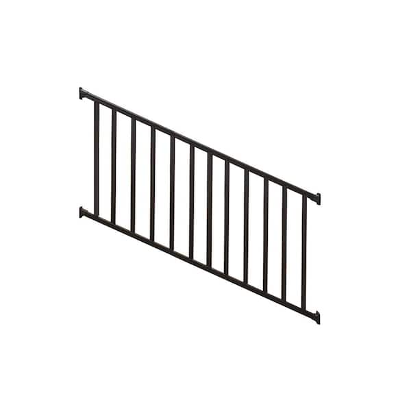 Weatherables Stanford 36 in. H x 72 in. W Textured Black Aluminum Stair Railing Kit