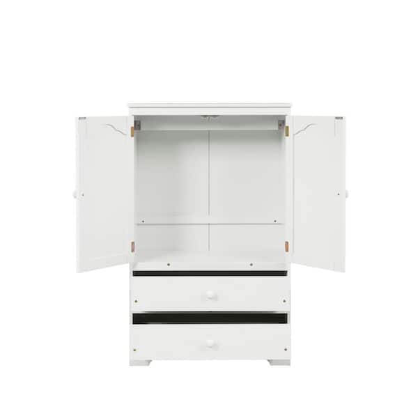 Unbranded 31.3 in. W x 16 in. D x 51 in. H Bathroom White Linen Cabinet