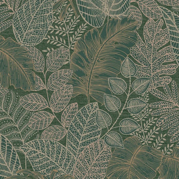 Superfresco Easy Scattered Leaves Forest Green Wallpaper