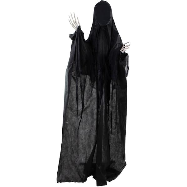 Haunted Hill Farm 6 ft. dearmad the Ghostly Reaper with Lights and Sound, Indoor or Covered Outdoor Halloween Decoration, Battery Operated