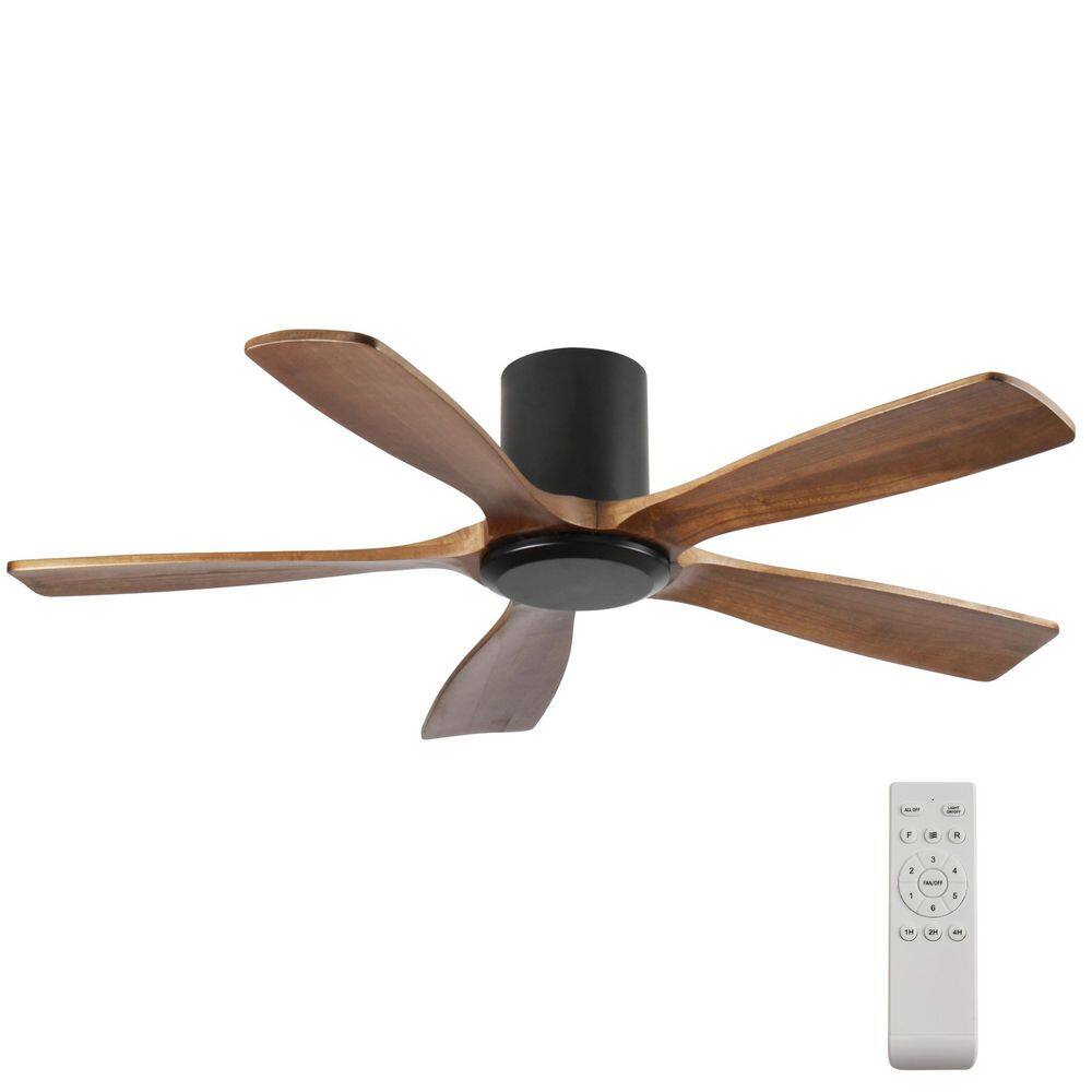 60 in. Flush Mount Ceiling Fan without Light, Solid Wood Blades, Quiet DC Motor, Remote Control with Reversible Function price history on PriceWatchPro