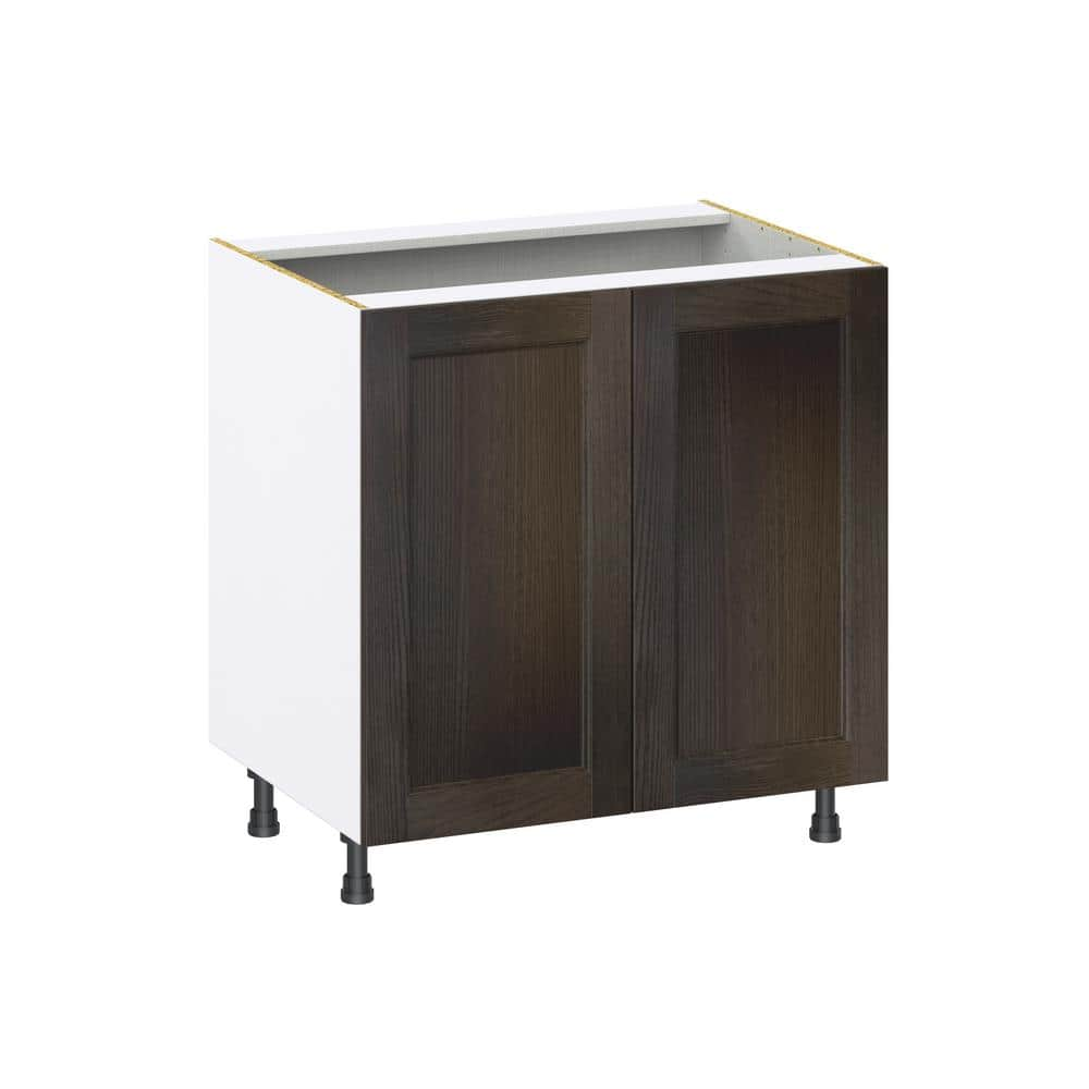 J COLLECTION Lincoln Chestnut Solid Wood Assembled Base Kitchen Cabinet ...