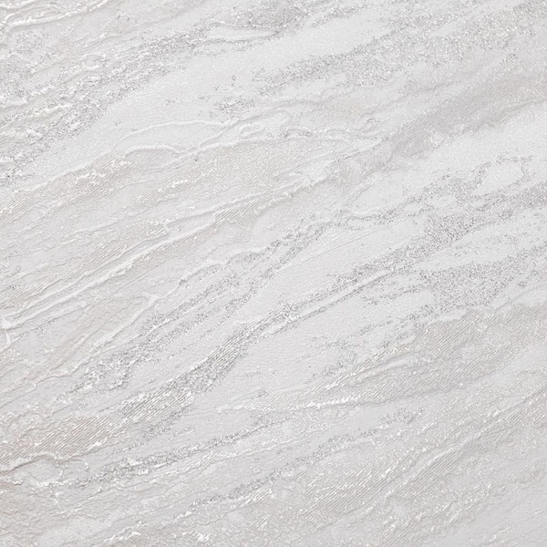 Glint Luxe Marble White Wallpaper Sample