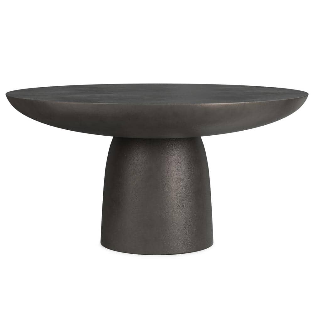 Alexa 30" Round Black Nickel Cast Aluminum Coffee Table