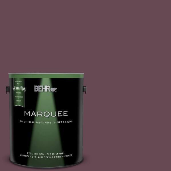 BEHR MARQUEE 1 gal. #UL100-2 Ripe Fig Semi-Gloss Enamel Exterior Paint and Primer in One