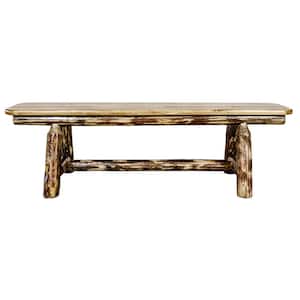 Glacier Country Collection Brown Puritan Pine Plank Style Dining Bench with Log Accents 60 in.