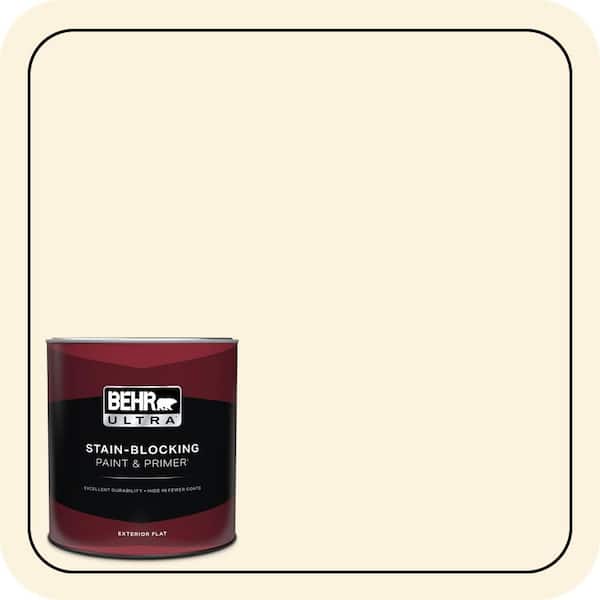 BEHR ULTRA 1 qt. #P260-1 Glass of Milk Flat Exterior Paint & Primer