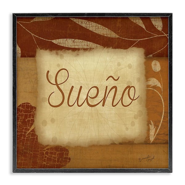 Stupell Industries Dream Phrase Traditional by Jennifer Pugh Black Framed Typography Giclee Art Print 24 in. x 24 in.