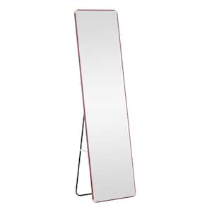 23.2 in. W x 65 in. H Rectangle Metal Red Frame Full-Length Mirror