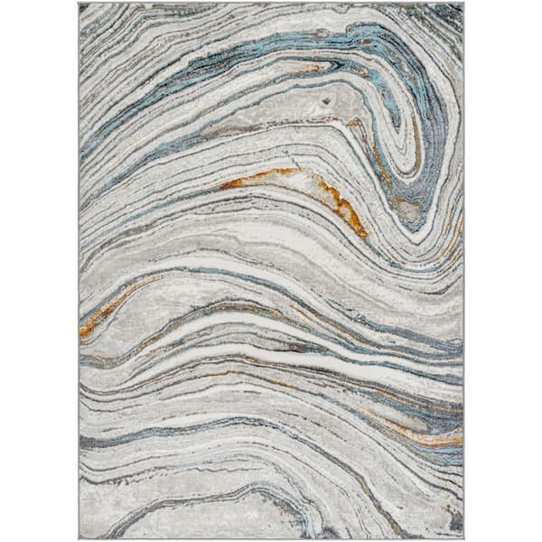 Livabliss San Francisco Slate 5 ft. x 7 ft. Abstract Indoor Area Rug