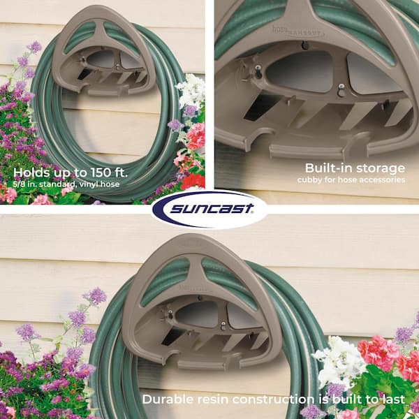 Suncast Hose Hangout 150 ft. Taupe Wall Mounted Hose Hanger Suncast Hose Hangout 150 ft. Taupe Wall Mounted Hose Hanger