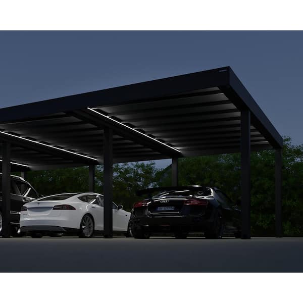 CPAバン平塚2-2 CANOPIA Oslo 20 ft. x 20 ft. Black/Gray Opaque Double Carport