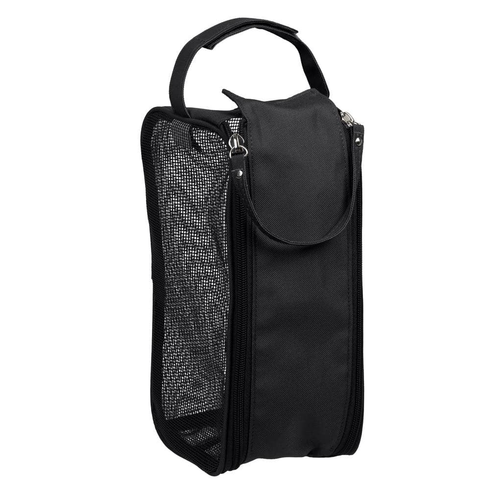 SIMPLIFY Hanging Mesh Toiletry Bag in Black 25009BLACK The Home Depot