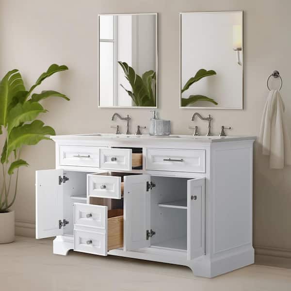 Reviews for SUDIO Haisley 54 in. Double Sink Freestanding Bathroom