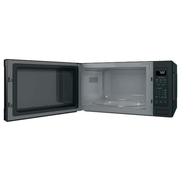 ge black slate countertop microwave