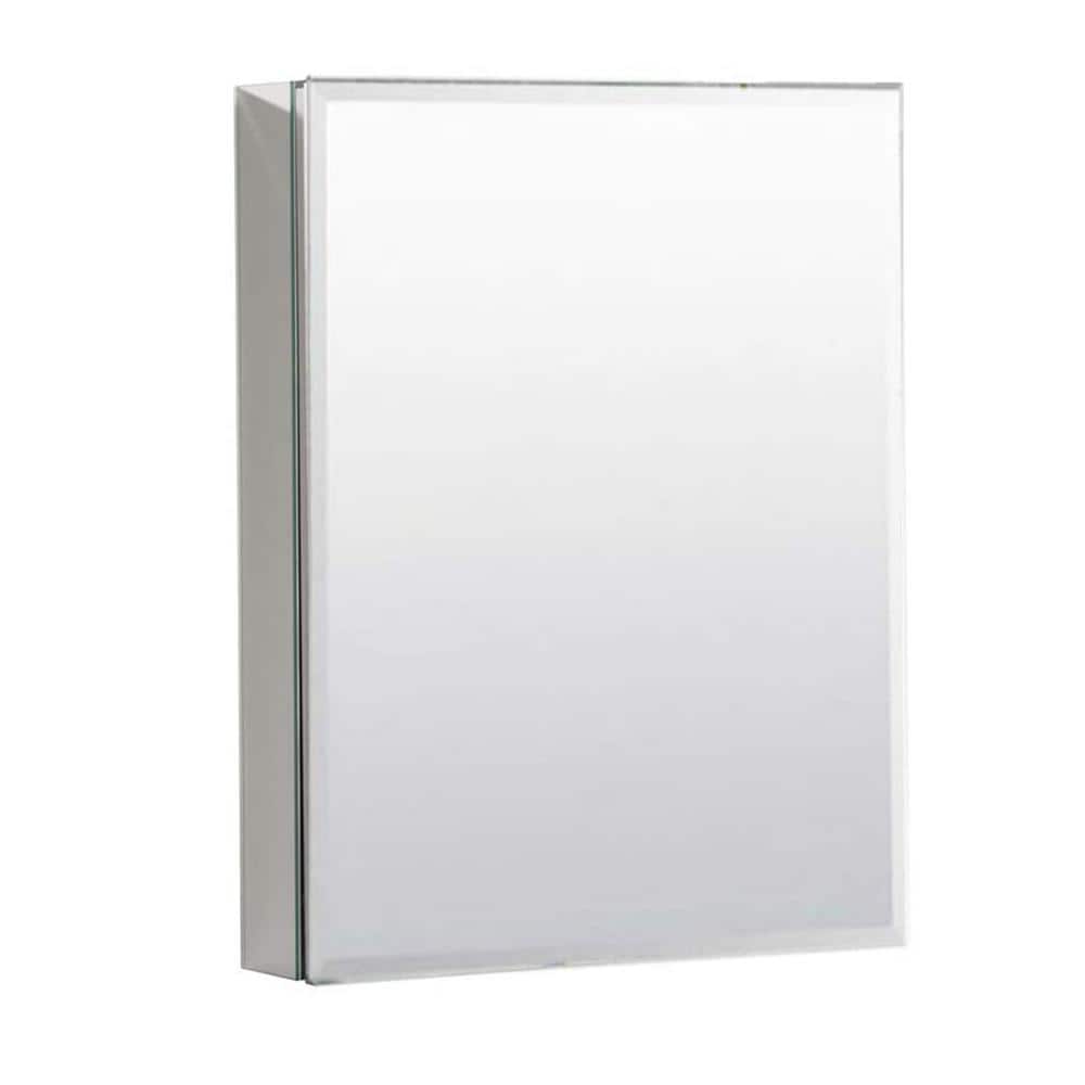 20 in. W x 26 in. H Rectangular Aluminum Medicine Cabinet with Mirror, Silver