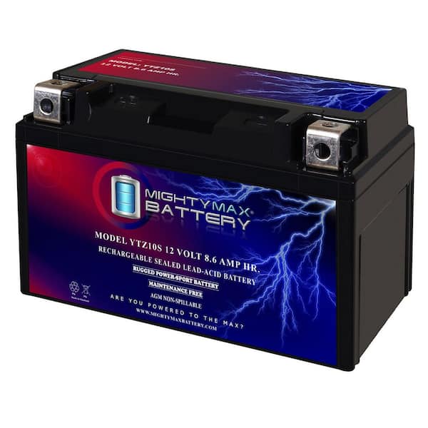MIGHTY MAX BATTERY YTZ10S 12V 8.6AH Battery Replacement for Honda VT600 VLX Shadow 04-08