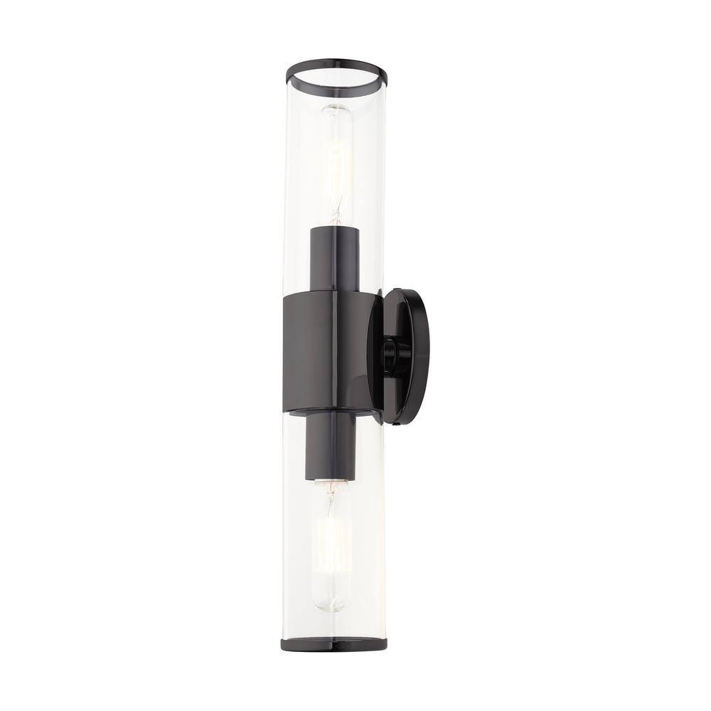 Bancroft Black Chrome 2-Light ADA Vanity with Clear Glass