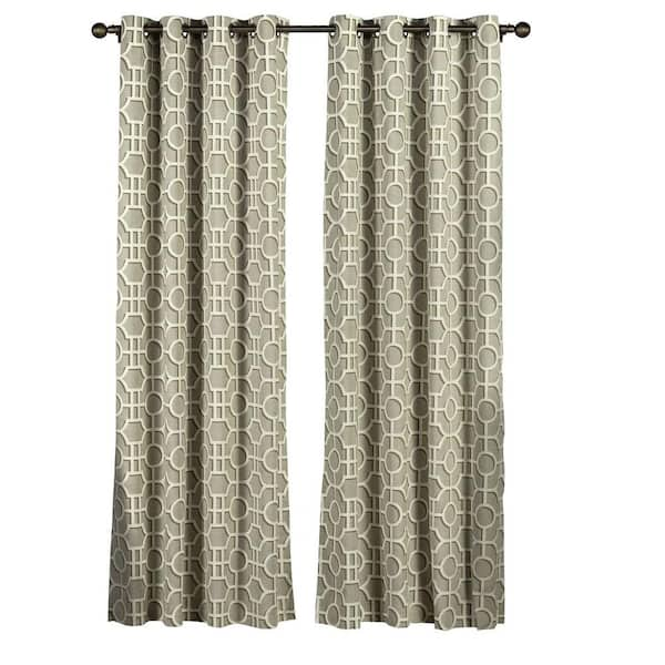 Creative Home Ideas Semi-Opaque Lenox 100% Cotton Extra Wide 96 in. L Grommet Curtain Panel Pair, Taupe (Set of 2)