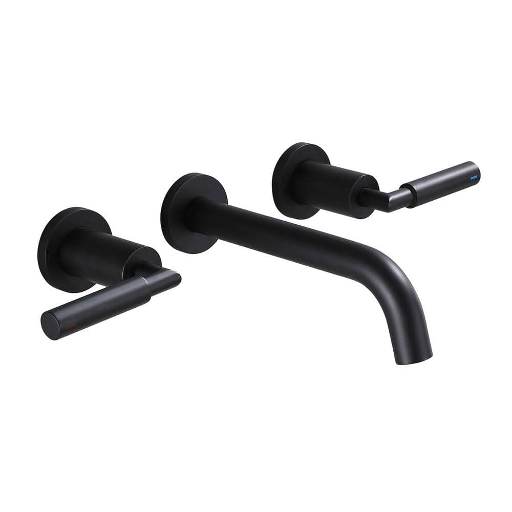 FLG 8 in. Widespread Double Handle Wall Mount Bathroom Faucet 3 Hole ...