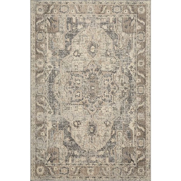 Corbett Vintage Bohemian Area Grey 4 ft. x 6 ft. Indoor Area Rug