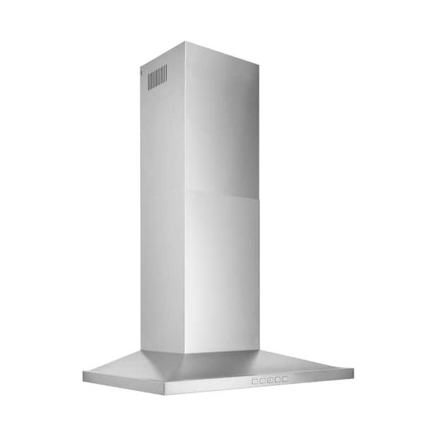 Broan-NuTone 30 in. Convertible Wall Mount Low Profile Pyramidal Chimney Range Hood, 450 Max CFM, Stainless Steel