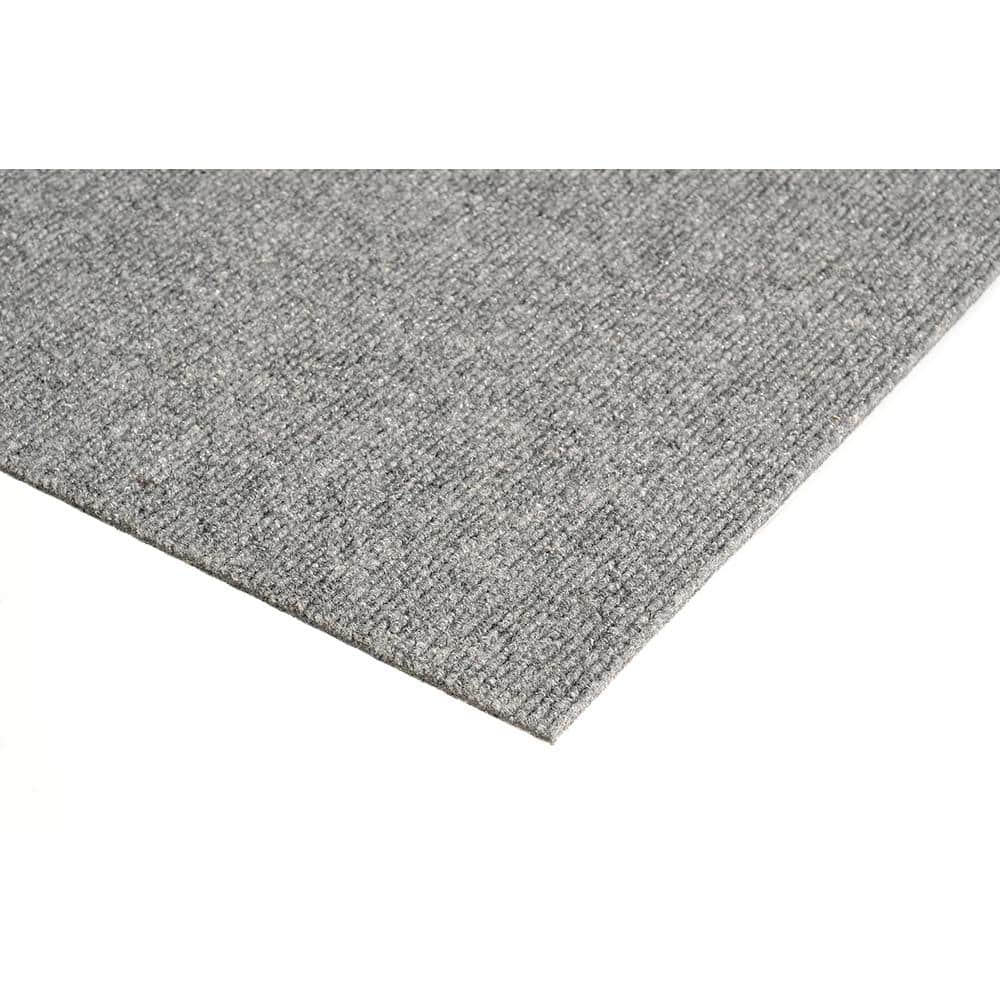 Varna Gray Medium Pile Peel and Stick Carpet Tiles