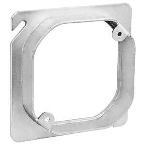 4 in. W Steel Metallic Square Cover, Raised 1/2 in. Octagon Ears, 1 Gang (1-Pack)