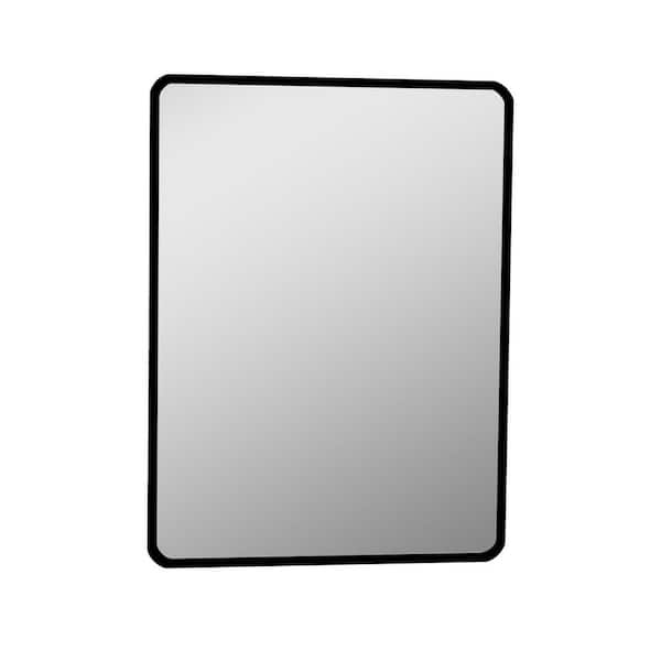 Decor Wonderland Matea 23.6 in. W x 39.5 in. H Rectangular Frameless Polished Black Wall Mounted Bathroom Vanity Mirror