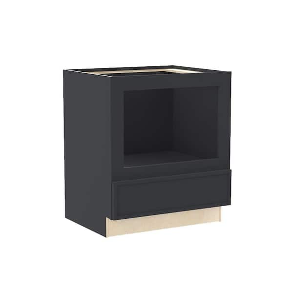 Franklin 30 in. W x 24 in. D x 34.5 in. H Assembled Plywood Microwave Base Kitchen Cabinet in Valiant Onyx with SftClose