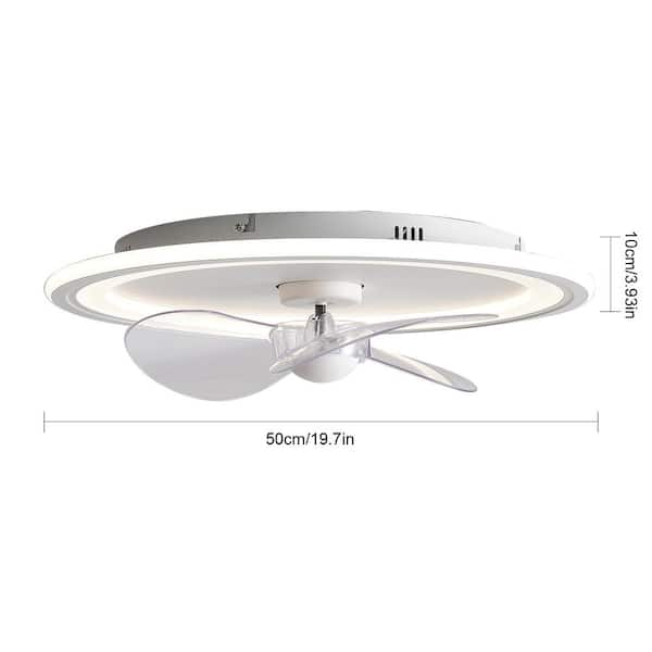 OUKANING 19.7 in. Integrated LED Indoor White 3-Color Dimmable 6 