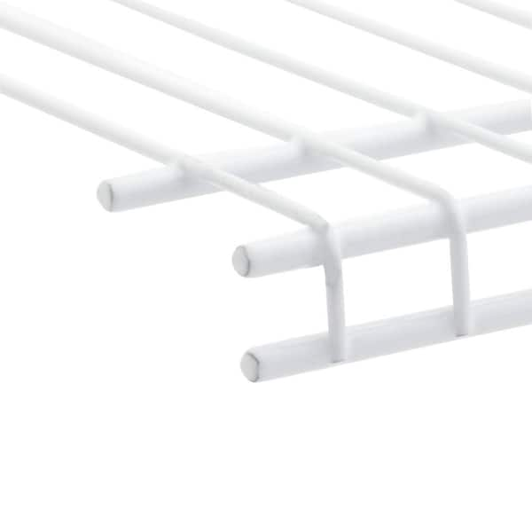 SuperSlide 96 in. W x 12 in. D White Ventilated Wire Shelf