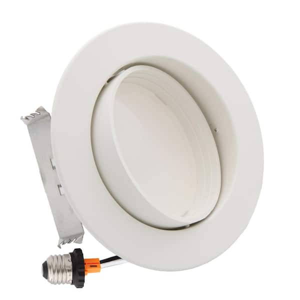 Maxxima 4 in. Housing Required 2700K New Construction Adjustable Retrofit Gimbal Integrated LED Recessed Light Kit