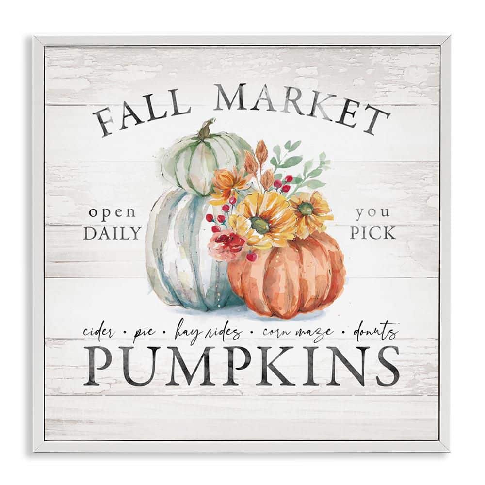 Fall Country Market Pumpkins by Courtney Morgenstern White Framed Graphic Nature Art Print 12 in. x 12 in. price history on PriceWatchPro