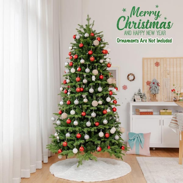 7Ft Pre-lit Artificial Christmas Trees Xmas Detachable Tree with 1000  Branch Tips Decoration with DIY 450 LED Lights 8 Lighting Modes 