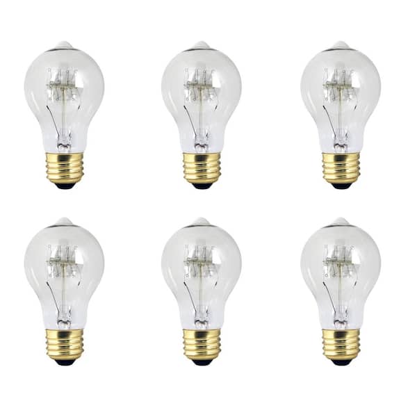 Feit Electric 40-Watt A19 Dimmable Incandescent Amber Glass Vintage Edison Light Bulb with Tungsten Filament Soft White (6-Pack)