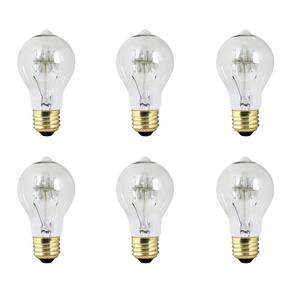 40-Watt A19 Dimmable Incandescent Amber Glass Vintage Edison Light Bulb with Tungsten Filament Soft White (6-Pack)