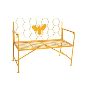 44 in. Bee and Honeycomb Metal Bench