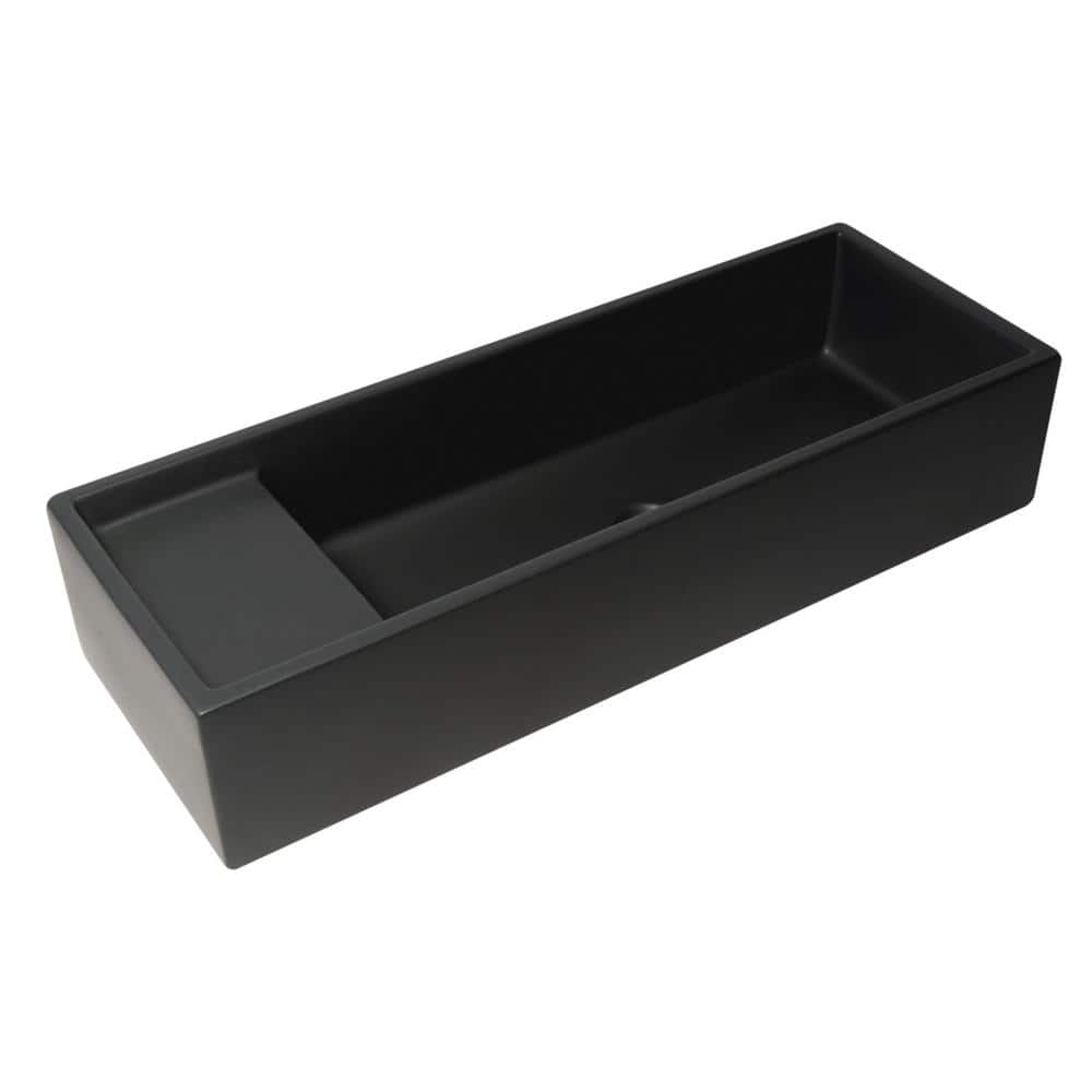 Alfi Brand 39 In Trough Bathroom Sink In Black Matte Ab39trbm The Home Depot