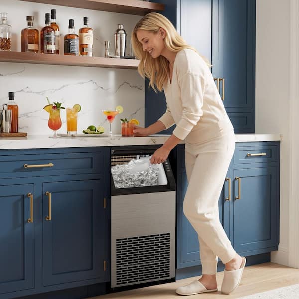 EUHOMY 17 in. 100 lbs./24H CommeRCial Ice Maker 16 lbs. storage