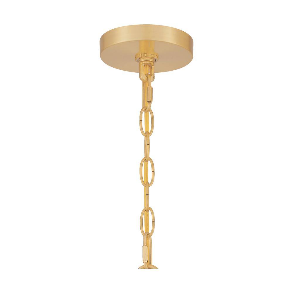 Aged Brass 8-Light Candle Chandelier with Steel Frame