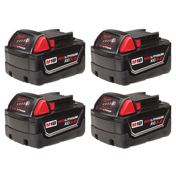 Milwaukee M18 18-Volt Lithium-Ion XC Extended Capacity Battery Pack 3.0Ah (4-Pack)