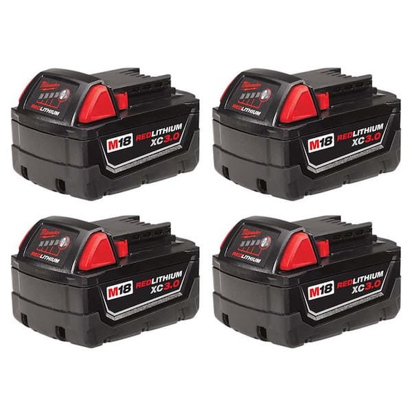 Milwaukee M18 18-Volt Lithium-Ion XC Extended Capacity Battery Pack 3.0Ah (4-Pack)