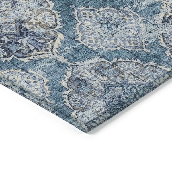 Chantille Machine Washable Indoor/Outdoor Abstract ACN2196 Denim 2 ft. 6 in. x 3 ft. 10 in. Area Rug