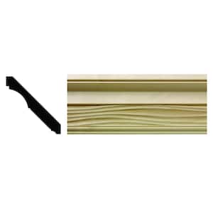 1620 1/2 in. x 3-21/32 in. x 6 in. Hardwood White Unfinished Wave Crown Moulding Sample