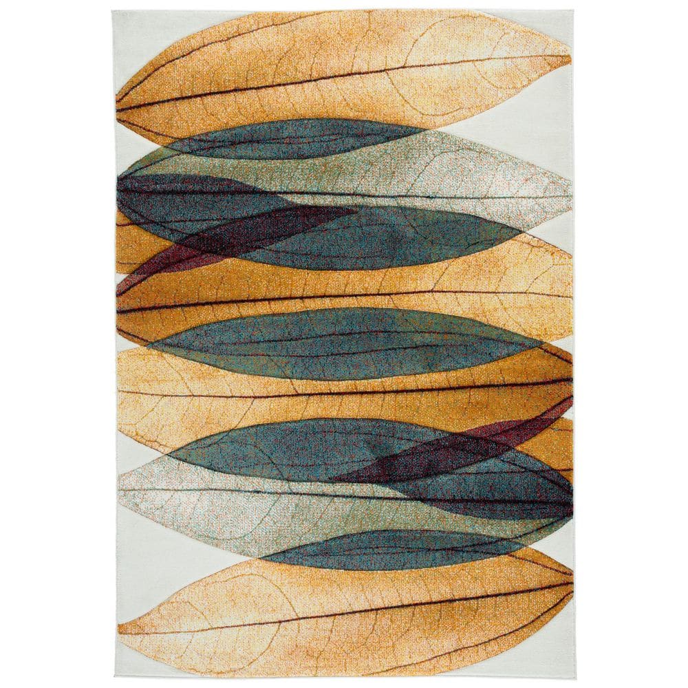 Hollywood Gold/Blue 5 ft. x 8 ft. Abstract Geometric Area Rug price history on PriceWatchPro