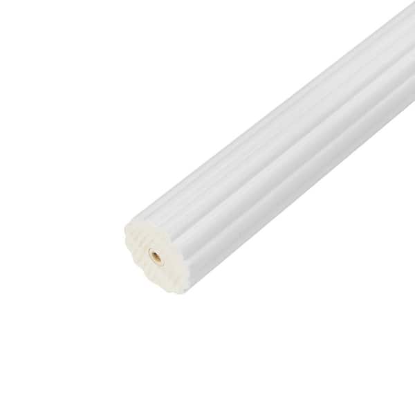 Lumi Home Furnishings Mix and Match 8 ft. 1-3/8 in. Dia. Wood Single Rod in White (8 ft. 1-piece)