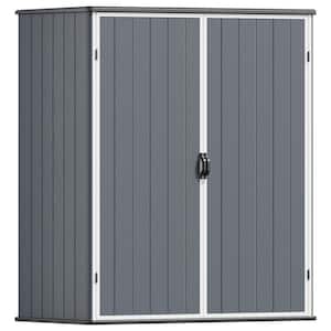 57 in. W x 30.3 in. D x 66.1 in. H Outdoor Storage Cabinet with Lockable Doors in Gray