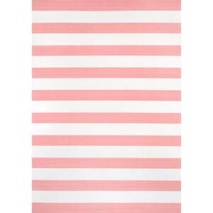 Christa Striped Pink 6 ft. x 9 ft. Indoor/Outdoor Area Rug
